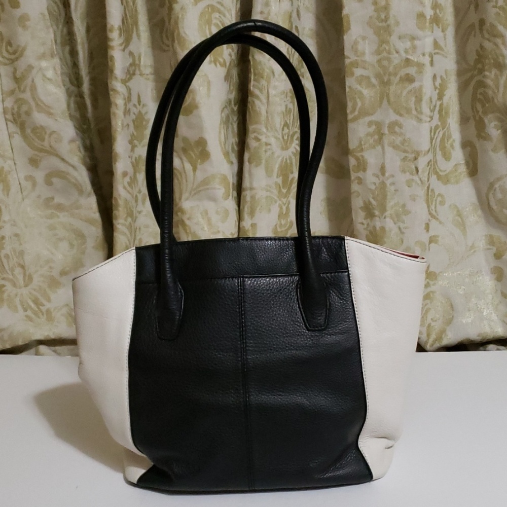 Calvin Klein Leather Handbags Blk/Wht/Red - Picture 2 of 7